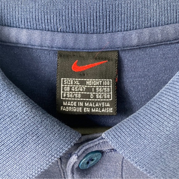 NIKE 90s Blue Navy Polo Shirt - Size XL - Picture 9 of 11